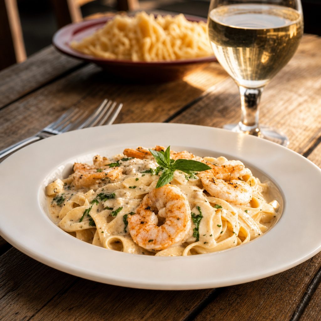 Shrimp Alfredo.