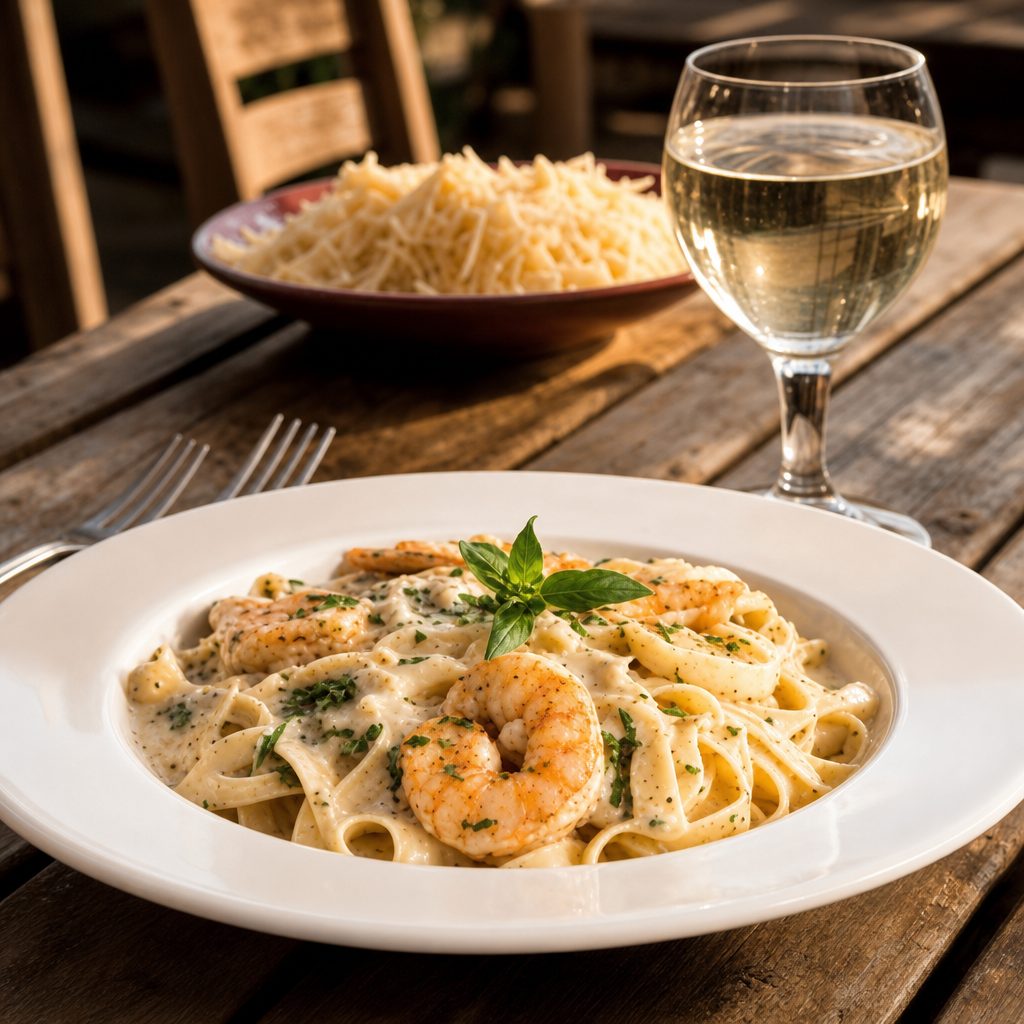 Shrimp Alfredo.