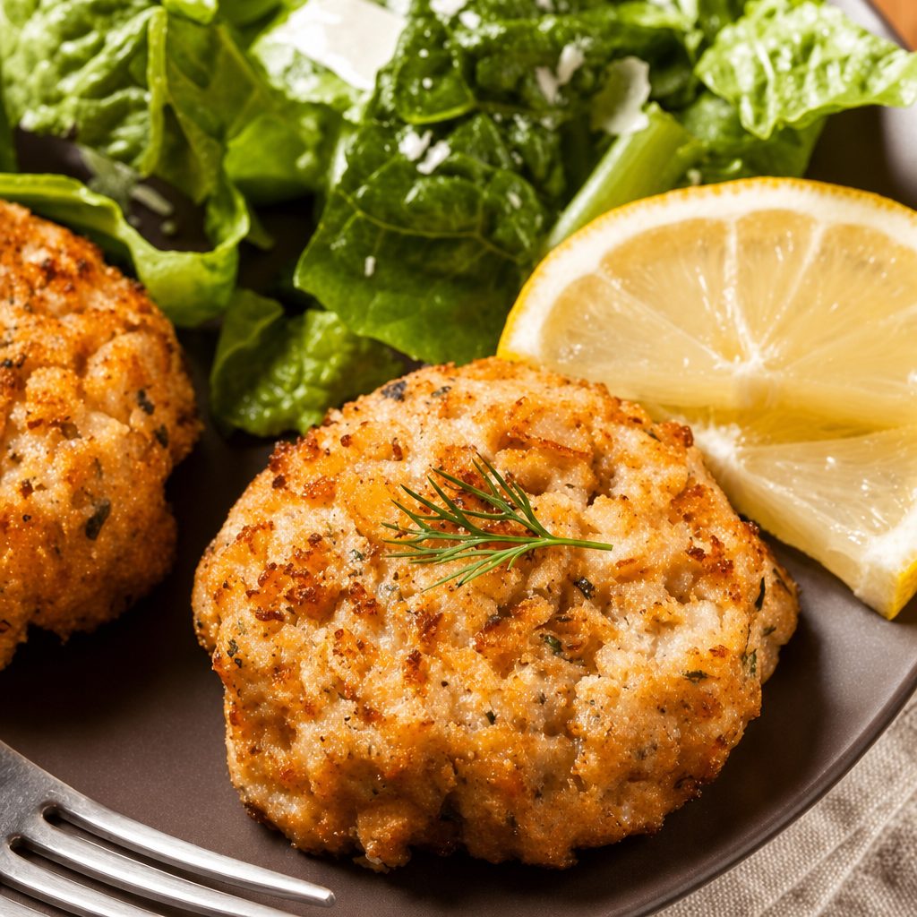 Crab Cakes Pontchartrain.