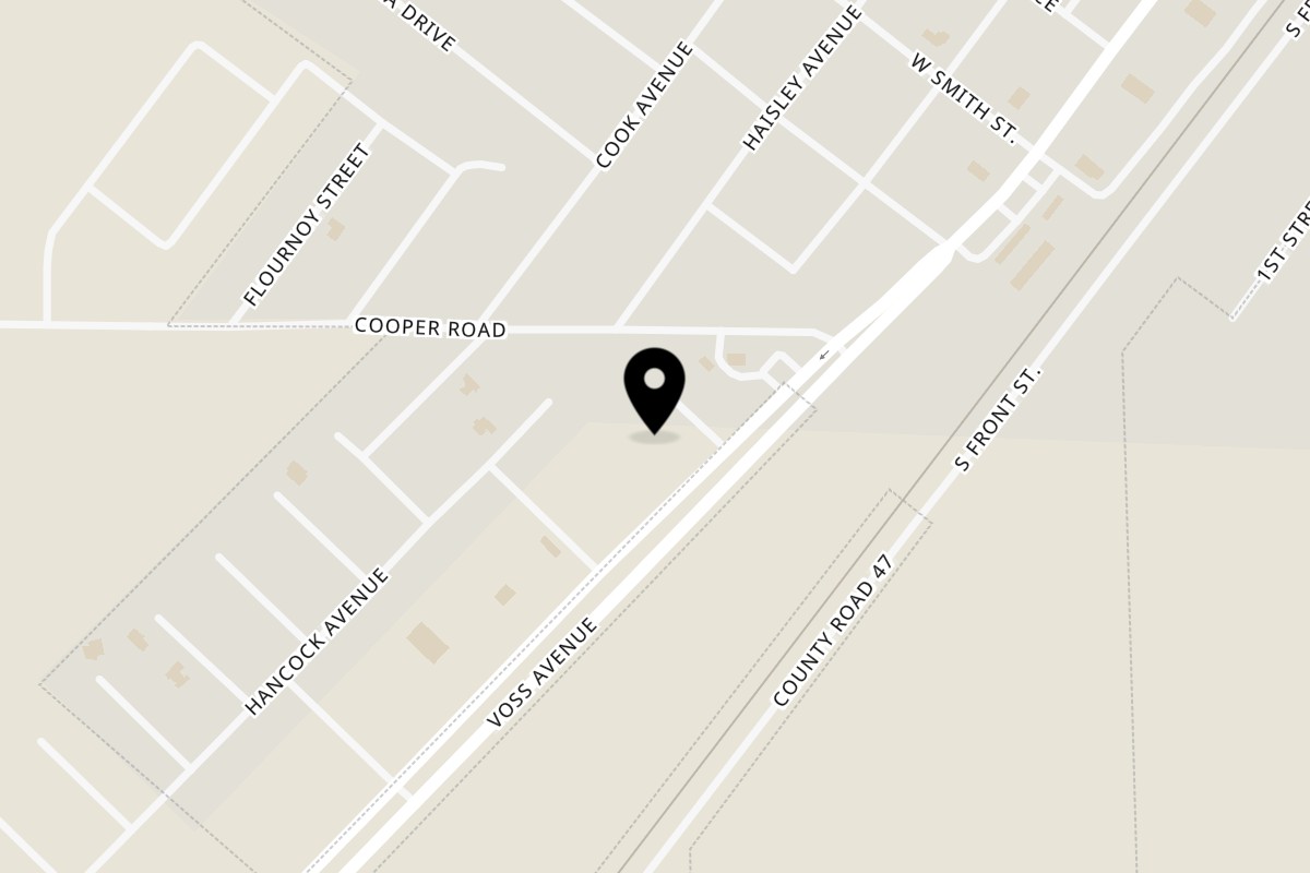 Map showing the location of The Original Railroad Seafood Station on 1507 Voss Ave in Odem